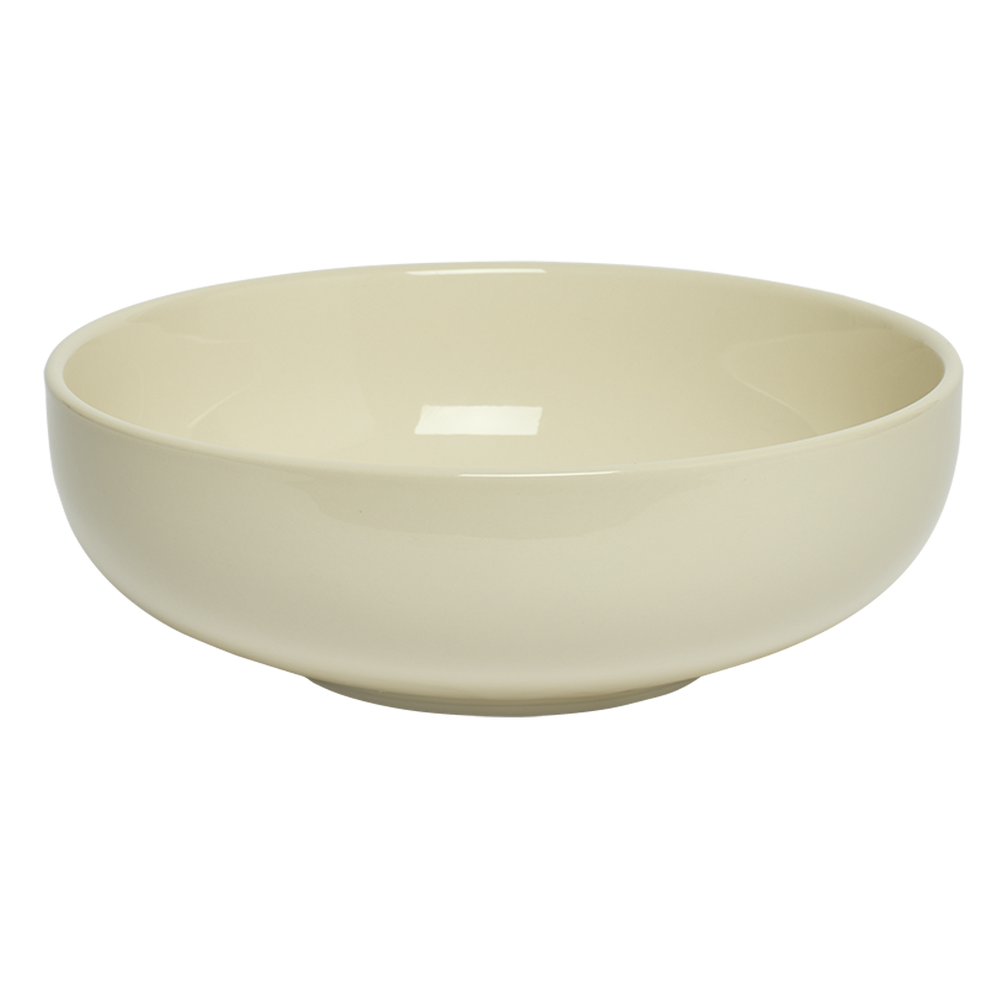 Beige ceramic bowl on a white background