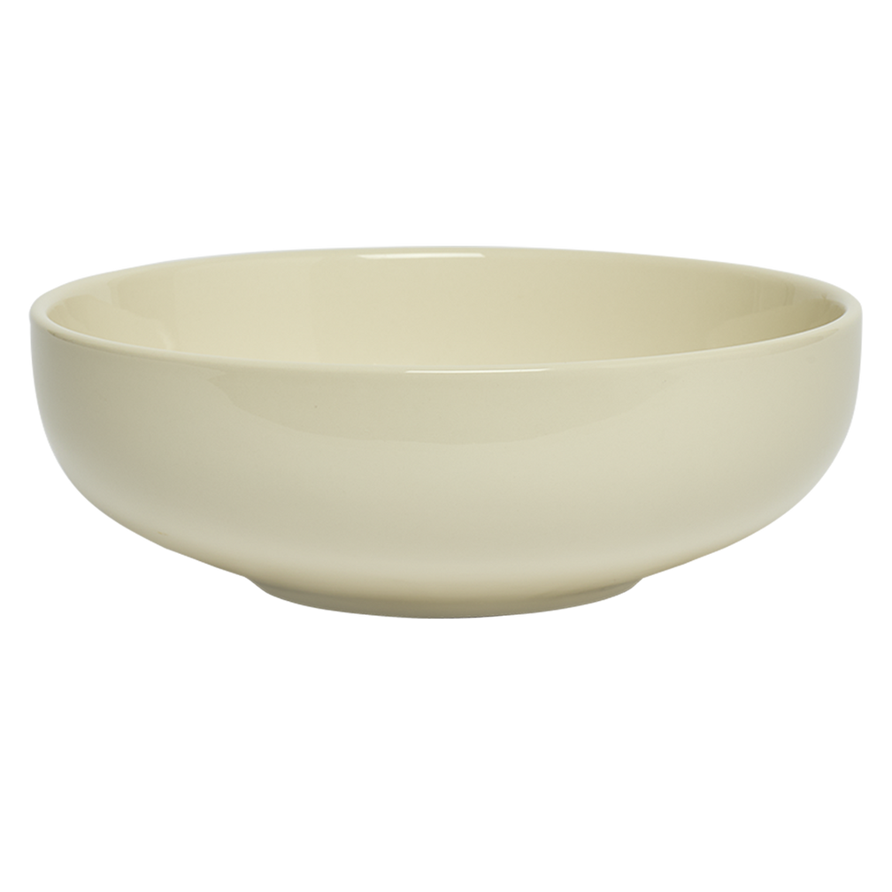 Beige ceramic bowl on a white background