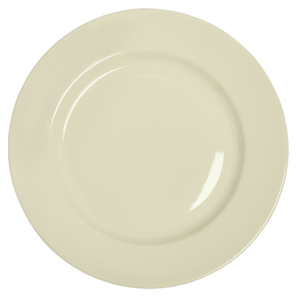 Beige ceramic plate on a white background