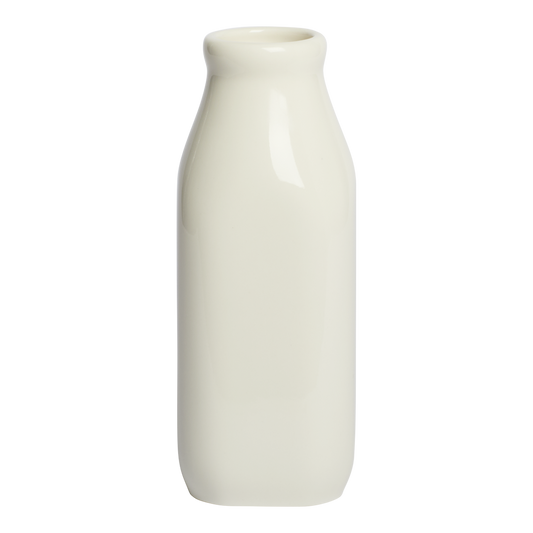 White ceramic vase on a white background