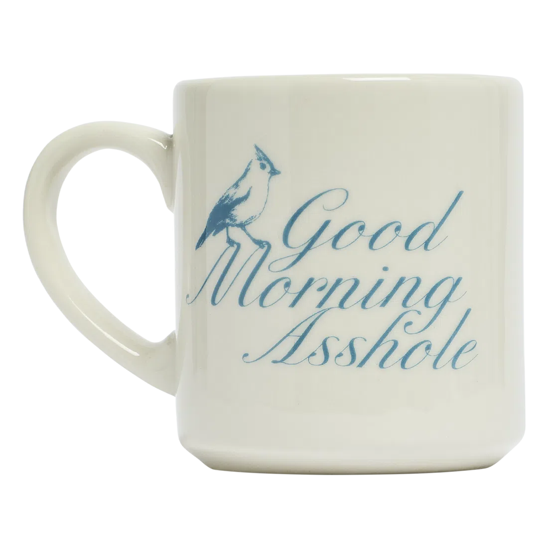 Pleasantries - Good Morning Asshole Mug ceramic drinkware, with a clean, polished finish and distinctive shape or artwork; a comfortable everyday choice for coffee, tea, cocoa, or desk-side sipping. Primary product view highlights the overall design and proportions.