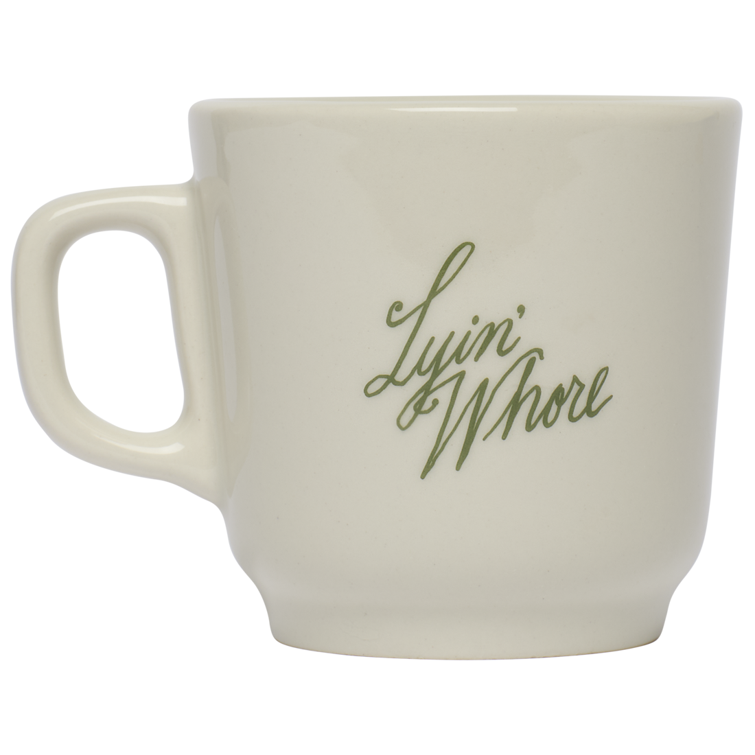 Pleasantries - Lyin Whore Mug (12oz) by Fishs Eddy, ceramic mug with novelty text design, perfect for coffee, tea, and everyday use