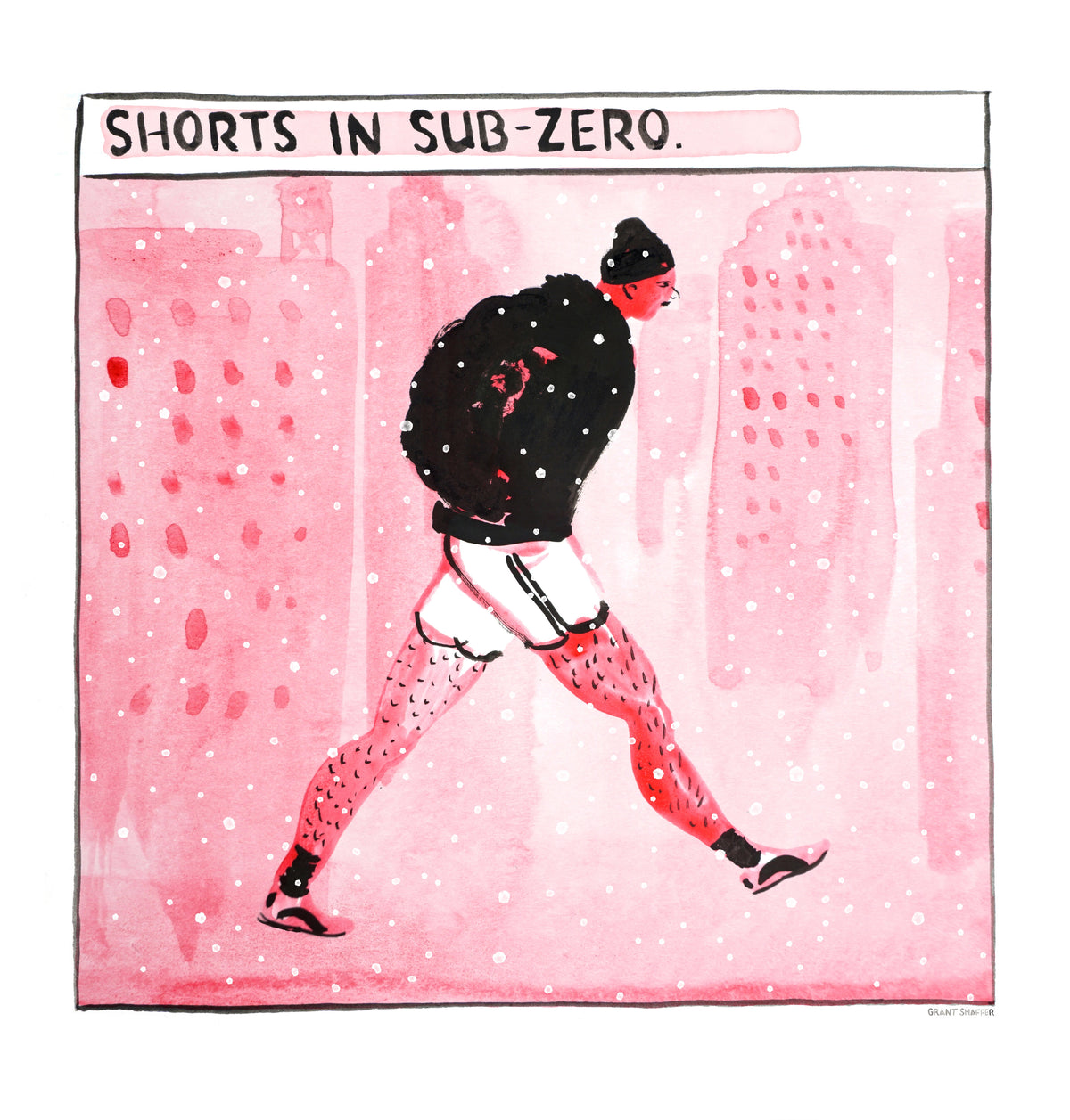SHORTS IN SNOW BY GRANT SHAFFER (8.5"X11")
