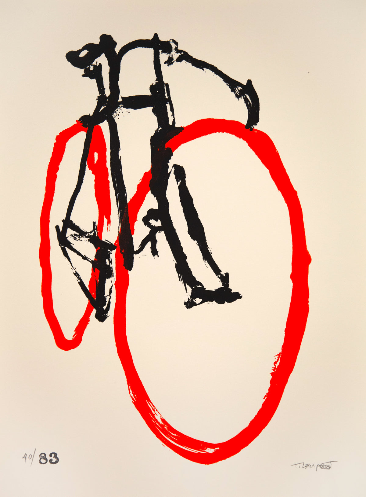 TRACK BIKE WITH RED TIRES BY TALIAH LAMPERT (18"X'24)